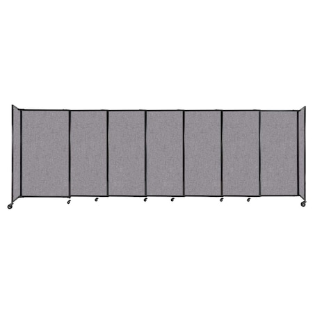 Versare StraightWall Sliding Portable Partition 15'6" x 5' Cloud Gray Fabric 1460708